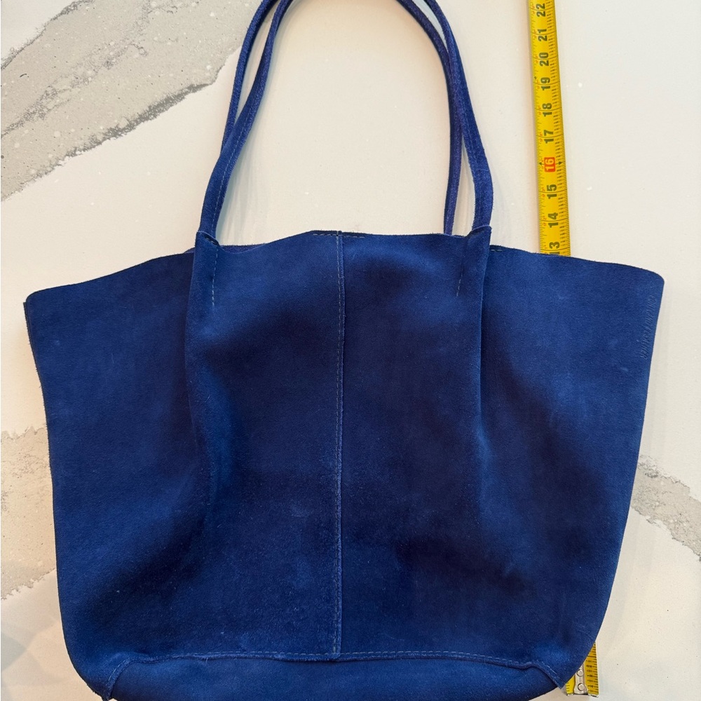 Portland Leather Deep Blue Tote Bag